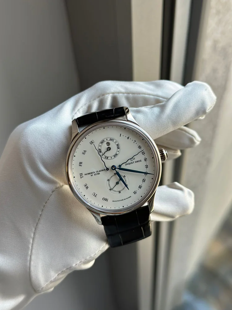 Jaquet-Droz Astrale Perpetual Calendar JD service July 2022 2 years manufacture warranty